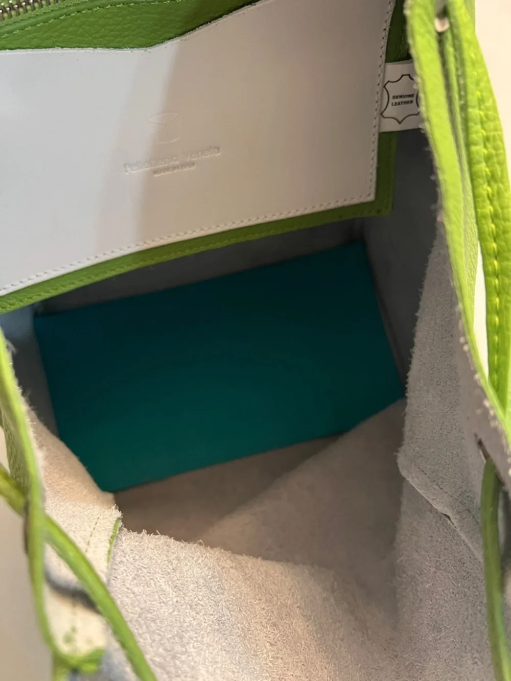 PELLETTERIA VENETA ITALY GREEN PEBBLED LEATHER BACKPACK BAG